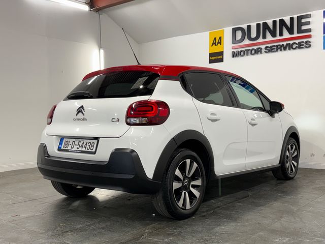 Image for 2018 Citroen C3 **FLAIR MODEL**CONTRAST RED ROOF AND MIRRORS**DIAMOND CUT ALLOYS**7"TOUCH SCREEN MEDIA**ANDROID/APPLE CARPLAY**LANE DEPARTURE WARNING**REVERSE CAMERA**LED DAYTIME RUNNING LIGHTS**DIGITAL CLIMATE**