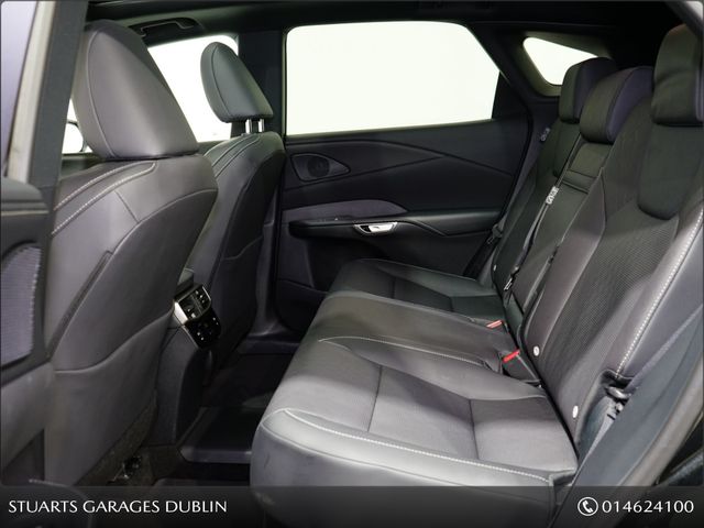 Image for 2025 Lexus RX450h+ RX450+ PHEV F-SPORT: GRAPHITE BLACK METALLIC, BLACK LEATHER WITH BLACK HOLOGRAM INLAYS, 21” BLACK GLOSS 10 SPOKE ALLOYS, RUNNING BOARDS