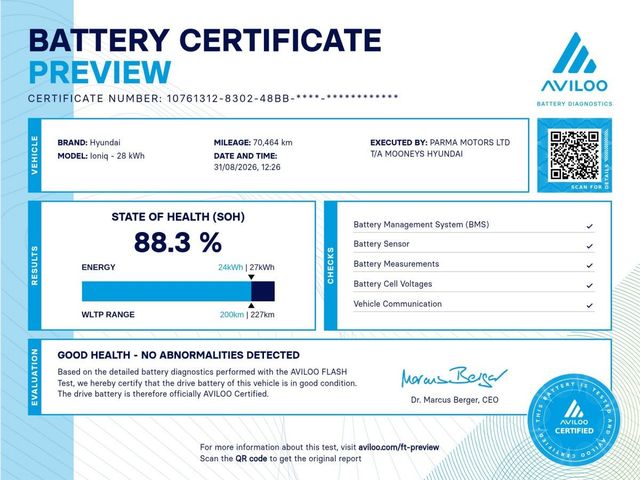 Image for 2018 Hyundai Ioniq Electric 28kwh, Beige Leather 