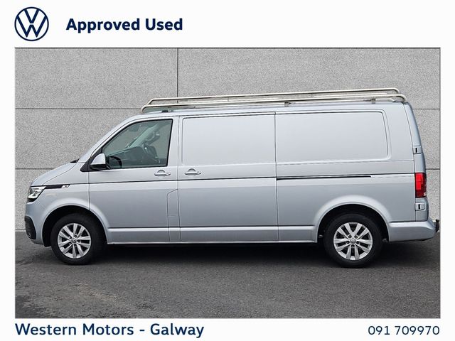 Image for 2023 Volkswagen Transporter Full Highline Spec, Auto 150HP LWB. Factory Tow Bar, Front Fogs, Heavy Duty Suspension, Air Con, Alloys, Aluminium Roof Rack 