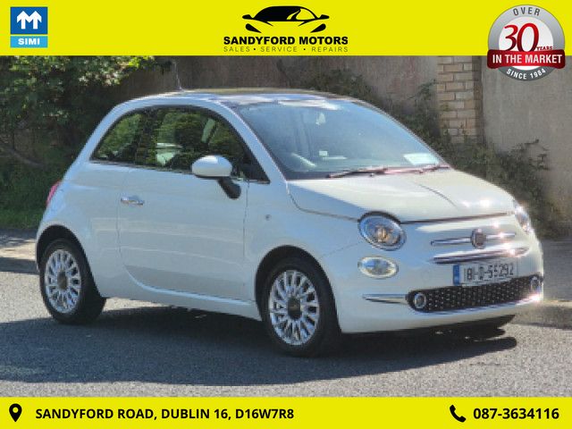 Image for 2018 Fiat 500 1.2 Lounge with SUNROOF 69BHP 3DR