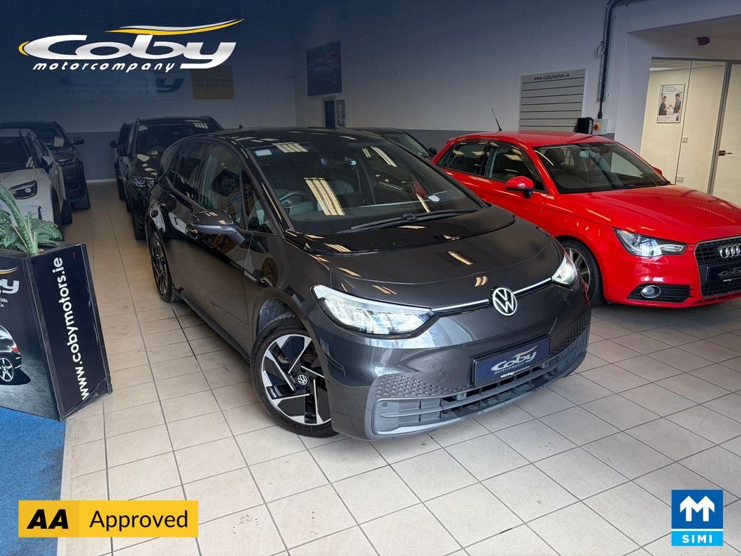 Image for 2022 Volkswagen ID.3 PRO 150 KW Life DX 58kwh204HP ELECTRIC. 2Keys, 1/2 Leather, Full Electrics, Sat Nav, Dual Climate Control, Mirror Link, Heated Seats, Cruise Control, Revers Cam, Parking Sensors, Handsfree, & more.