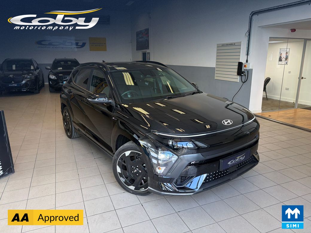 Image for 2025 Hyundai Kona ELECTRIC N LINE 65kWH AUTO 5DR. Pristine Car with only 17km, 2 Keys, Mirror Link, Dual Climate, Cruise, Heated Seats & Steering Wheel, Sat Nav, Reverse Cam, MFSW & more.