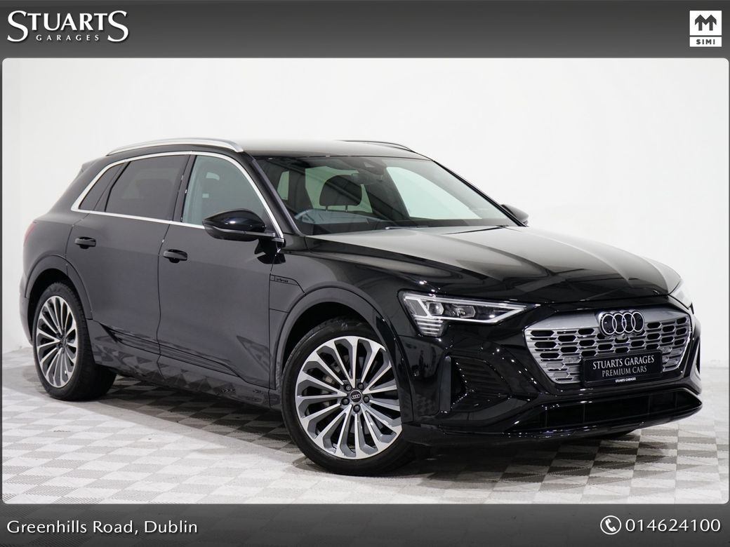 Image for 2023 Audi Q8 e-tron Q8 E-TRON 50 S LINE QUATTRO: 360 CAMERA, BANG AND OLUFSEN SOUND, MYTHOS BLACK METALLIC, BLACK VALCONA LEATHER, 21” DIAMOND CUT ALLOYS