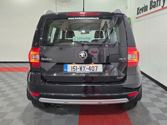 Image for 2015 Skoda Yeti 2.0TDi ELEGANCE (4X4) 140BHP 6 SPEED MANUAL **ORIGINAL IRISH CAR / LOW MILEAGE / ALLOY WHEELS / AIR CONDITIONING / BLUETOOTH / CRUISE CONTROL / FULL BLACK LEATHER / REAR PARKING ASSIST**