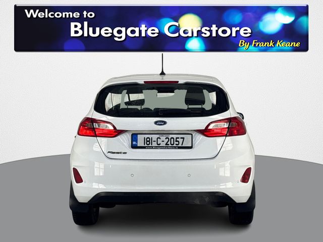 Image for 2018 Ford Fiesta TITANIUM 1.1 85PS 5M **FULL BLACK CLOTH INTERIOR**BLUETOOTH AUDIO**TOUCHSCREEN INFOTAINMENT SCREEN**SEMI DIGITAL DASH**MANUAL HANDBRAKE**LANE KEEPING ASSIST**A/C**SPEED LIMITER**USB CHARGING PORT**
