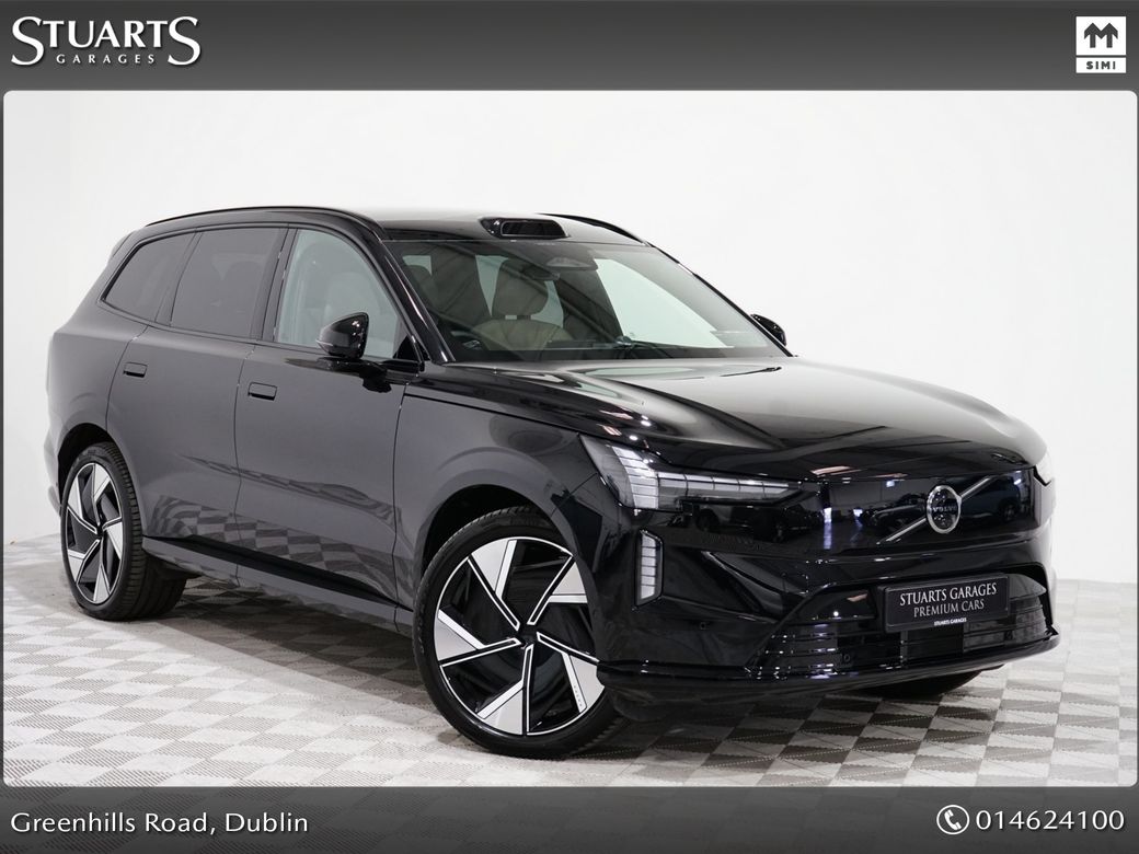 Image for 2026 Volvo EX90 EX90 ULTRA PERFORMANCE TWIN MOTOR: 7 SEATS, ONYX BLACK METALLIC WITH CARDAMOM LEATHER, TOW PACK, 22” ALLOYS, AIR SUSPENSION, BOWERS AND WILKINS 