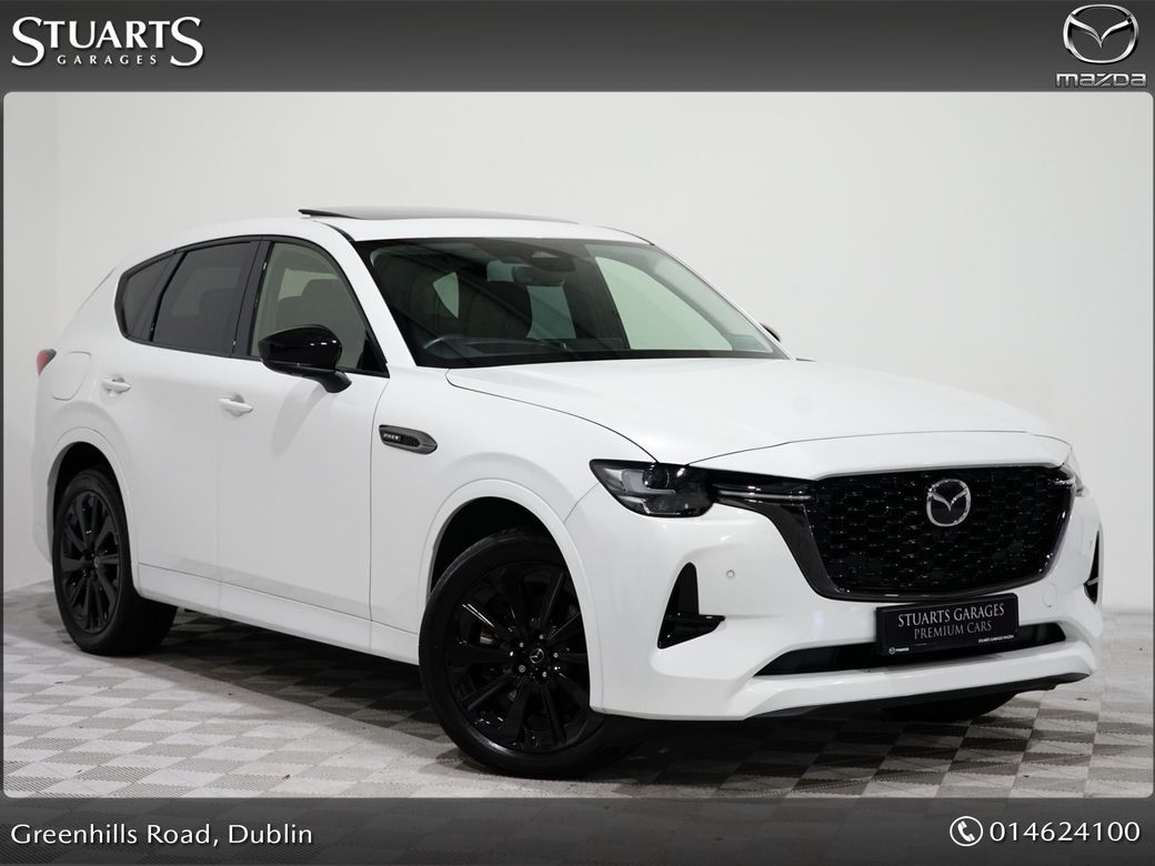 Image for 2023 Mazda CX-60 2.5 PHEV HOMURA, DRIVERS ASSISTANCE PACK, CONVENIENCE PACK AND PANORAMIC SUNROOF RHODIUM WHITE WITH BLACK LEATHER , RADAR CRUISE WITH MAZDA PILOT ASSIST, 