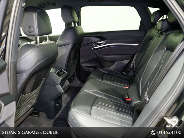 Image for 2024 Audi Q8 e-tron Q8 50 E-TRON QUATTRO S/LINE: MYTHOS BLACK WITH BLACK VOLCONA QUILTED LEATHER, 21” DIAMOND CUT ALLOYS, FULL ELECTRIC SEATS WITH MEMORY, HEATED FRONT SEATS