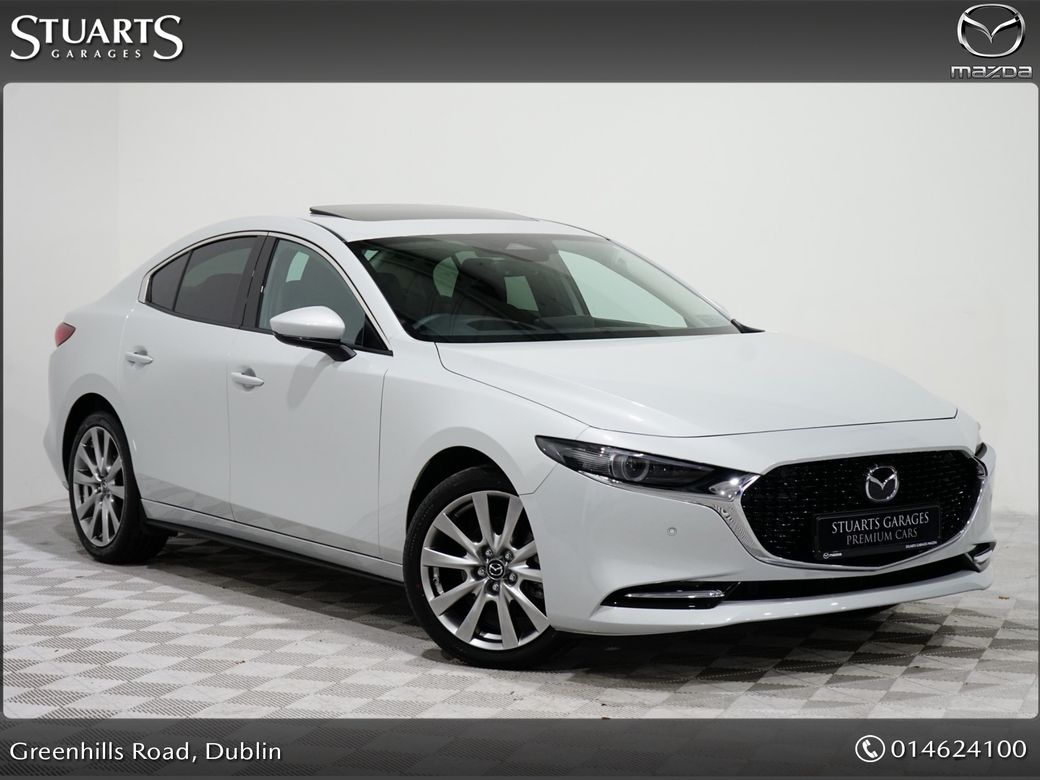 Image for 2026 Mazda Mazda3 SKYACTIV X 186ps EXCLUSIVE LINE, DEMO SPECIAL, SAVE €4, 300 OFF NEW!*REAR CAMERA, SUNROOF, WIRELESS CHARGER, PRIVACY GLASS, 18 INCH CHROME ALLYS, KEYLESS, HEADS UP, NAV, TRAFFIC SIGN RECOGNITION, 