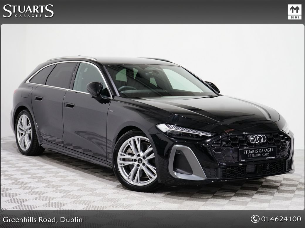 Image for 2025 Audi A5 **252 REG 400km ONLY** A5 S/LINE QUATTRO AVANT TFSIe PHEV. MYTHOS BLACK METALLIC, BLACK LEATHER INTERIOR. 25.9kw BATTERY GIVING 110KM OF EV RANGE 