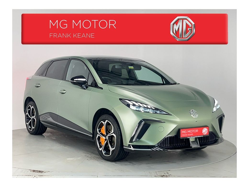 Image for 2024 MG MG4 X POWER RACING GREEN 435BHP 64KWH AUTO **HEATED ALCANTARA SEATS**18" DIAMOND CUT ALLOY WHEELS WITH TANZANITE ORANGE CALLIPERS**2 TONE ROOF**HEATED STEERING WHEEL**APPLE CARPLAY**TOUCH SCREEN DISPLAY**
