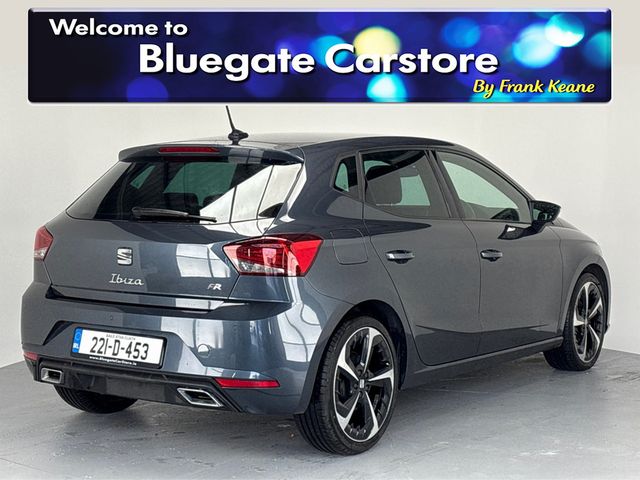 Image for 2022 SEAT Ibiza 1.0 TSI 95BHP FR**MULTIFUNCTIONAL STEERING WHEEL**DUAL CLIMATE CONTROL**DIGITAL MEDIA DISPLAY**APPLE CARPLAY**PARKING SENSORS**BLACK CLOTH INTERIOR**18 INCH ALLOYS**FINANCE AVAILABLE**