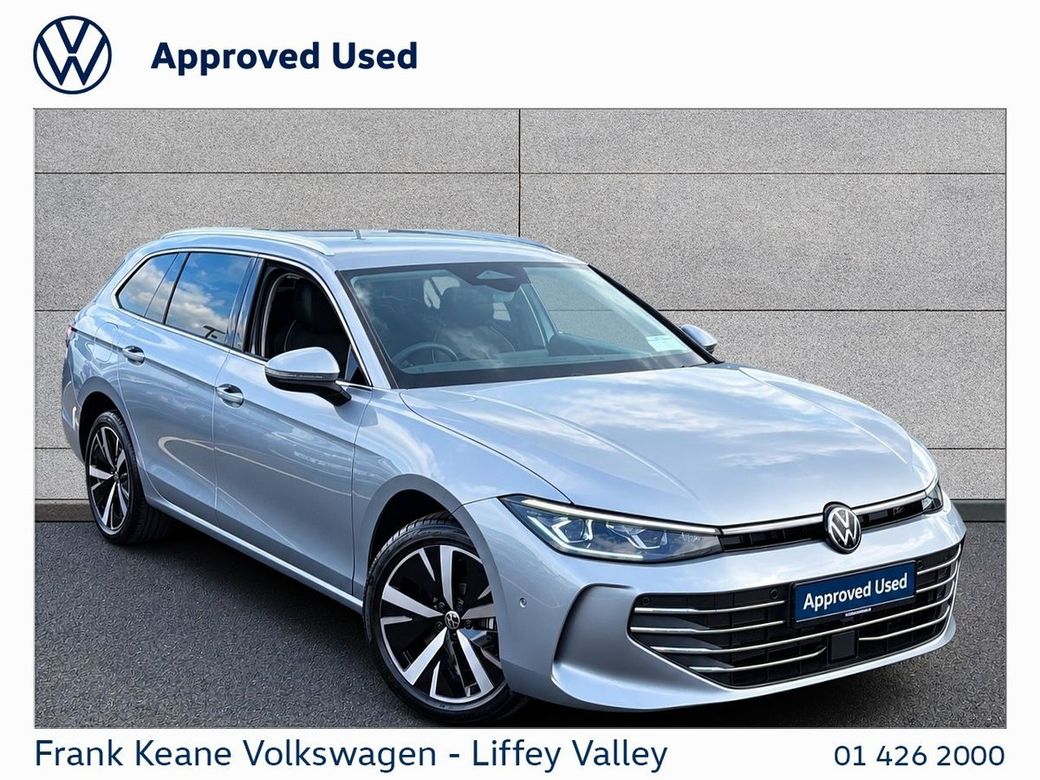 Image for 2026 Volkswagen Passat *NEARLY NEW* BUSINESS PHEV 1.5 TSI 204BHP PLUG IN HYBRID *OYSTER SILVER METALLIC*NEW €51600* *SAVE €4300* *18" CATANIA ALLOYS**LIMITED AVAILABILTY* *FRANK KEANE VOLKSWAGEN LIFFEY VALLEY* *PCP AVAI