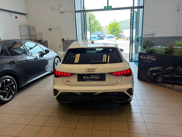 Image for 2025 Audi A3 1.5 Sportsback Black Edition S-Line 204PS Stronic Hybrid 130km Charge Auto 5DR. Full Leather, New NCT, Alexa, Park Assist, Heated Seats, Parking Sensors, Mirror Link, Alloy Wheels, USBC and much more.