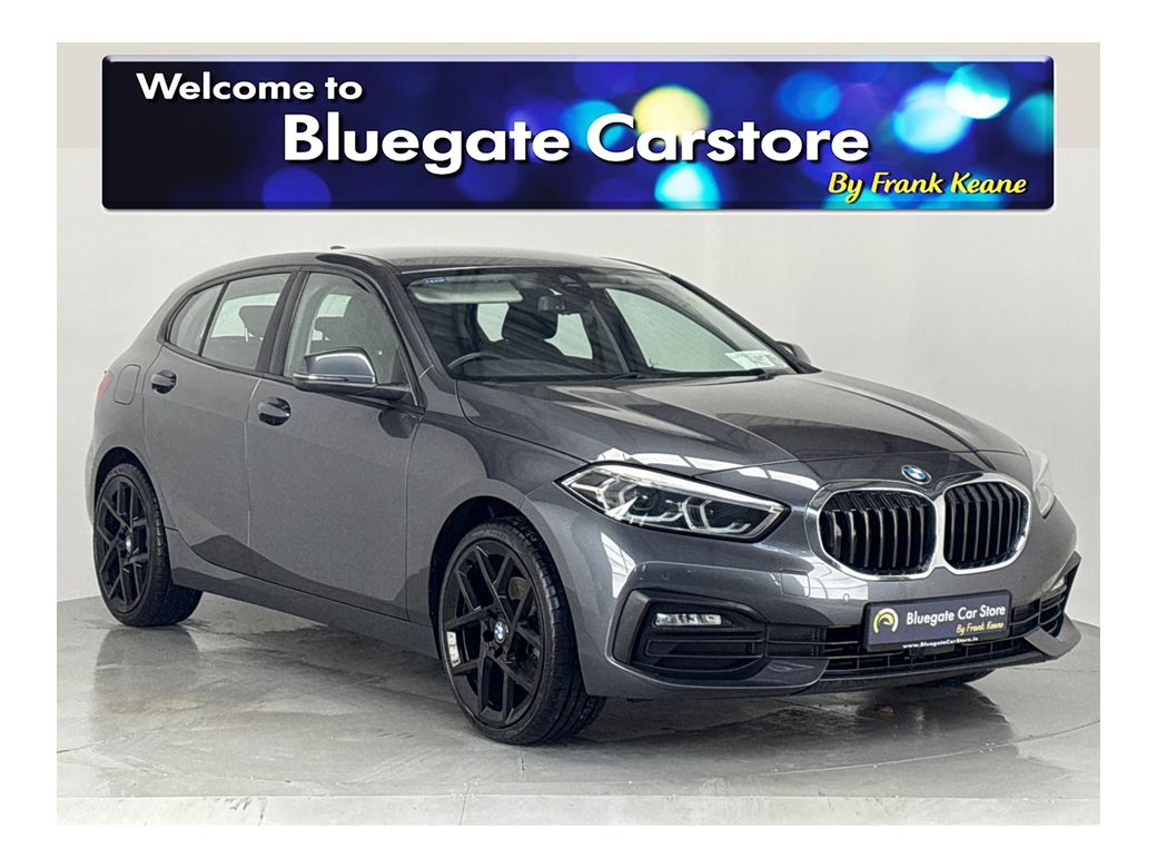 Image for 2020 BMW 1 Series 118i *New 19" Alloys*Surround Parking Sensors*Multimedia Touchscreen Infotainment System*Sat-Nav*Cruise Control*Automatic Headlights*Drive Select Modes*NEW: 19” Gloss Black Alloy Wheels*