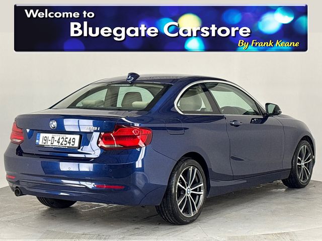 Image for 2019 BMW 2 Series 218I SPORT**Semi Digital Dash**Sat Navigation**Parking Sensors**Keyless Start**Cream Leather Interior**Multifunctional Steering Wheel**Air Conditioning**Automatic Headlights**Bluetooth Connection**
