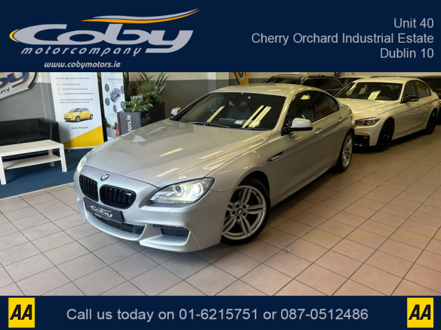 Image for 2013 BMW 6 Series 3.0 6 SERIES M SPORT GRAN COUPE 4DR AUTO. New NCT, Alloy Wheels, Cruise Control, Full Leather, Dual Climate Control, Sat Nav, BT, Full Electrics, Parking Sensors, Heated Seats, MFSW, Handsfree &amp; m