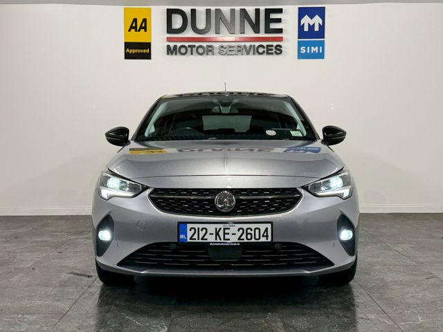 Image for 2021 Vauxhall Corsa **TOP SPEC ELITE MODEL **CONTRAST ROOF AND MIRRORS **AUTO **17" DIAMOND CUT ALLOYS **LED HEADLAMPS **HALF LEATHER HEATED SEATS **ANDROID AND APPLE AUTO **SAT NAV **LANE ASSIST**BLIND SPOT WARNING